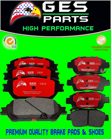 2 SETS Front & Rear Brake Pads Fit 2004-2010 Toyota Sienna D906 & D995